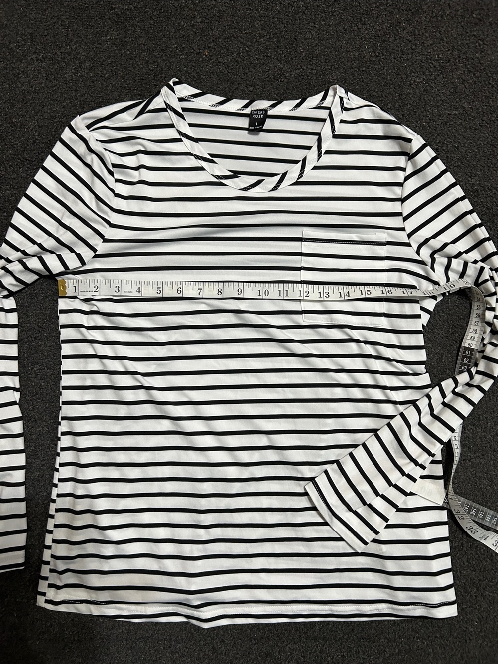 Classic Black & White Stripe Long Sleeve Top